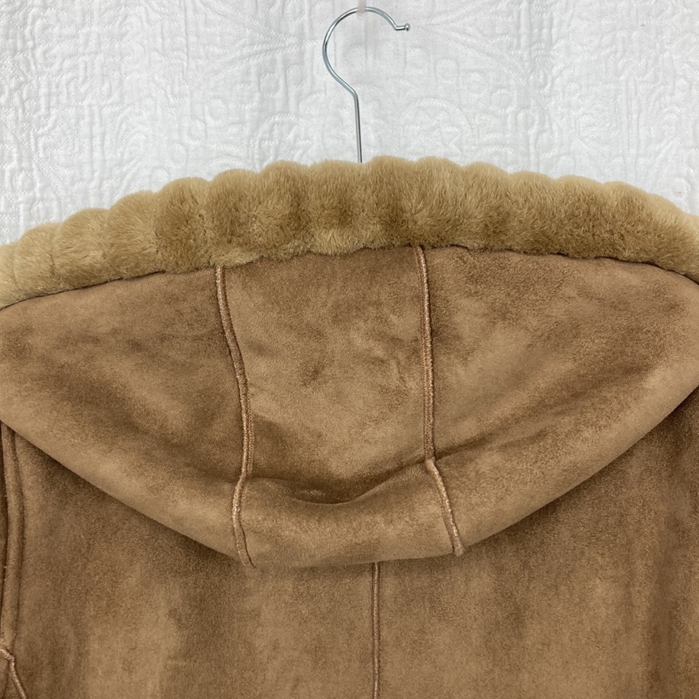 Braetan Women’s Tan Faux Shearling Toggle Coat sz Large - Picture 12 of 14